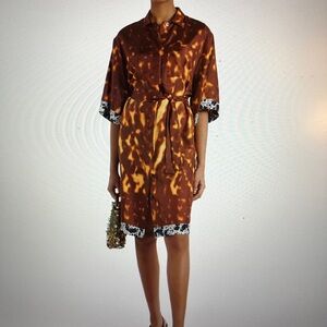 Dries Van Noten Doralia Belted Silk Shirtdress